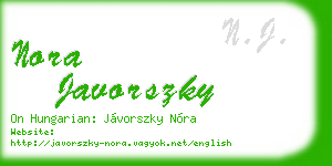 nora javorszky business card